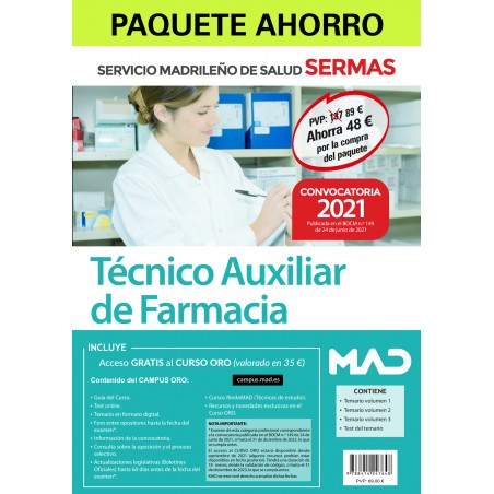 Paquete Ahorro Técnico Auxiliar de Farmacia