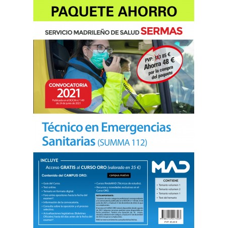 Paquete Ahorro Técnico en Emergencias Sanitarias SUMMA 112