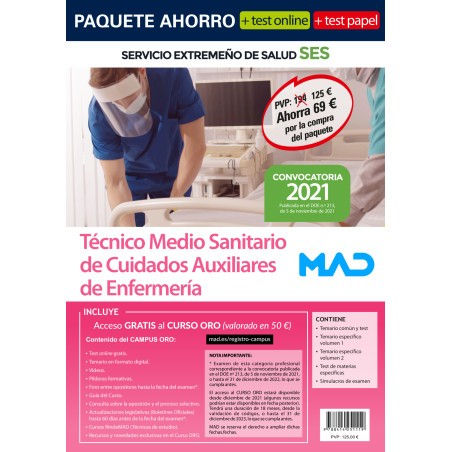 Paquete Ahorro + TEST PAPEL Técnico/a de Cuidados Auxiliares de Enfermería