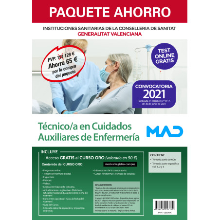 Paquete Ahorro + TEST ONLINE Técnico/a en Cuidados Auxiliares de Enfermería
