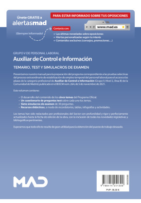 Auxiliar de Control e Información Grupo V (estabilización)