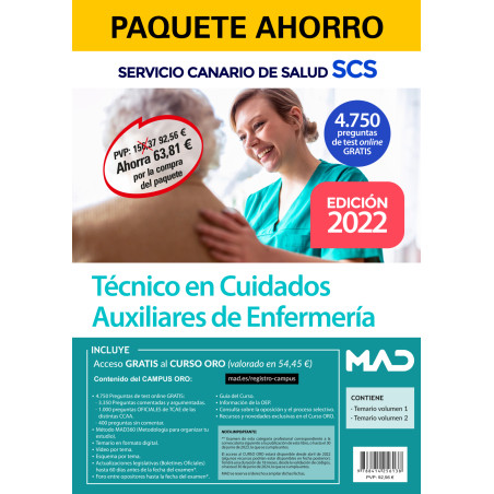 Paquete Ahorro + TEST online Técnico en Cuidados Auxiliares de Enfermería
