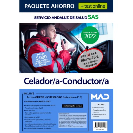 Paquete Ahorro + Test ONLINE Celador/a-Conductor/a