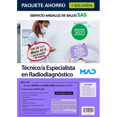 Paquete Ahorro + Test ONLINE Técnico/a Especialista en Radiodiagnóstico