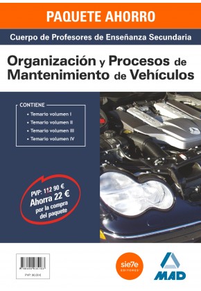 Paquete Ahorro Profesores de Secundaria Organización y Procesos de mantenimiento de vehículos