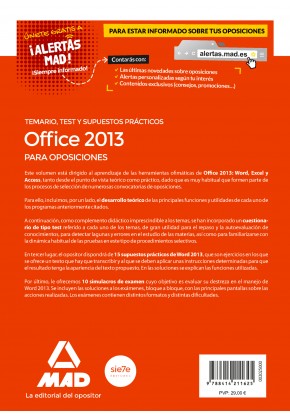 Office 2013 para oposiciones: temario, test y supuestos prácticos