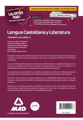 Lengua Castellana y Literatura. Profesores de Secundaria
