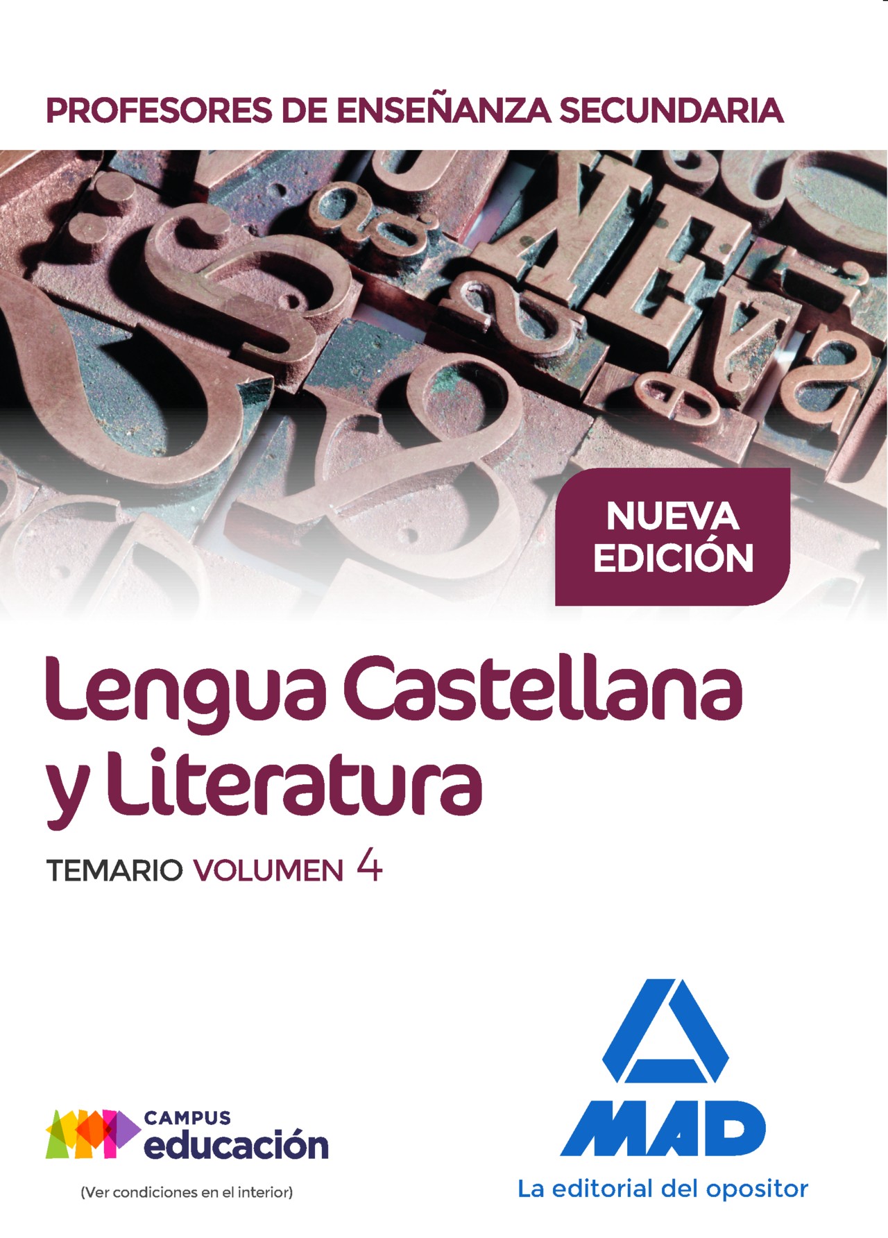 Mierda agenda en cualquier momento Lengua Castellana y Literatura. Profesores de Secundaria. Temario Volumen 4