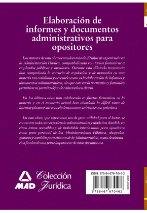 Elaboración de informes y documentos administrativos para opositores