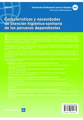UF0119 Características y necesidades de atención higiénico-sanitaria de las personas dependientes