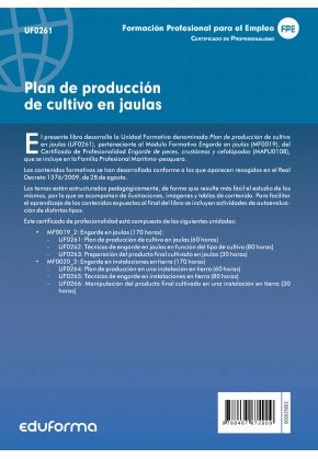 UF0261: Plan de producción de cultivo en jaulas