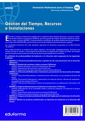 UF0324 Gestión del Tiempo, Recursos e Instalaciones