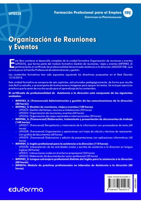 UF0325 Organización de Reuniones y Eventos