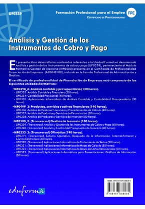 UF0339 Análisis y Gestión de los Instrumentos de Cobro y Pago