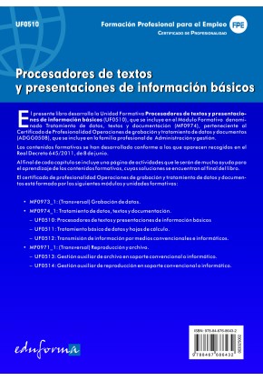 UF0510 Procesadores de textos y presentaciones de información básicos