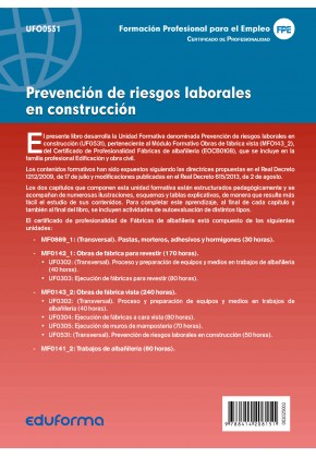 UF0531 Prevención de riesgos laborales en construcción
