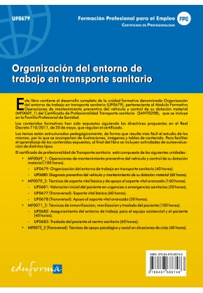 UFO0679 Organización del entorno de trabajo en transporte sanitario