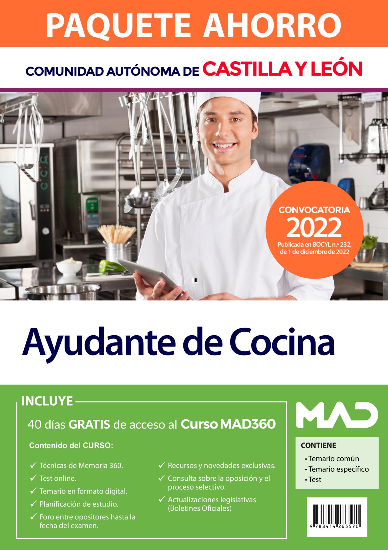 Paquete Ahorro Ayudante de Cocina. Castilla y León