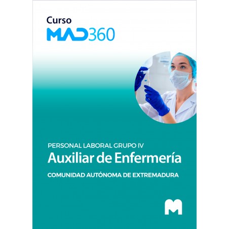 Acceso GRATIS de 40 días al Curso MAD360 de Auxiliar de Enfermería de la Comunidad Autónoma de Extremadura (Personal Laboral Gru