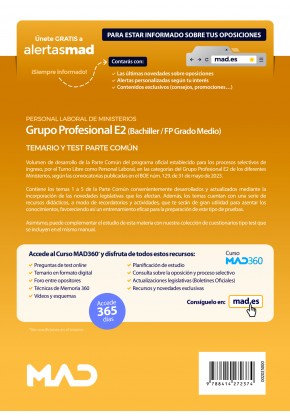 Personal Laboral de Ministerios Grupo Profesional E2 (Bachiller/FP Grado Medio)