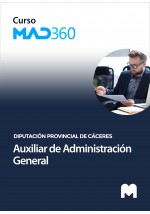 Curso MAD360 de Auxiliar de Administración General de la Diputación Provincial de Cáceres  con test en papel