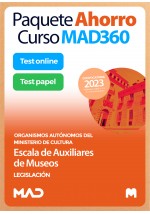 Paquete Ahorro Curso MAD360 + Libros PAPEL Escala de Auxiliares de Museos