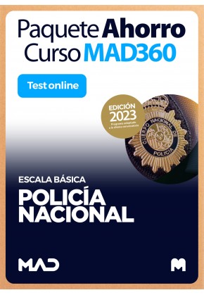Paquete Ahorro Curso MAD360 + Test ONLINE Policía Nacional Escala Básica