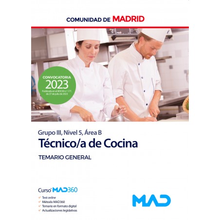 Técnico de Cocina (Grupo III, Nivel 5, Área B)