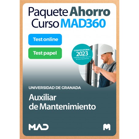 Paquete Ahorro Curso MAD360 + Test PAPEL y ONLINE Auxiliar de Mantenimiento