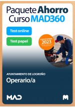 Paquete Ahorro Curso MAD360 + Test PAPEL y ONLINE Operario/a. Compra anticipada