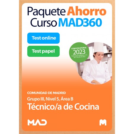 Paquete Ahorro Curso MAD360 Técnico/a de Cocina. Compra anticipada