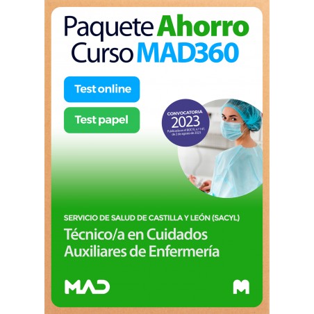 Paquete Ahorro Curso MAD360 + Test PAPEL y ONLINE Técnico/a en Cuidados Auxiliares de Enfermería