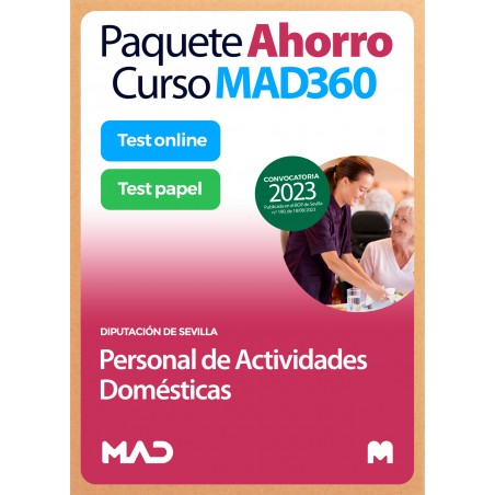 Paquete Ahorro Curso MAD360+TEST ONLINE Personal de Actividades Domésticas. Compra anticipada