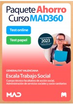 Paquete Ahorro Curso MAD360 + Test PAPEL y ONLINE Escala Trabajo Social