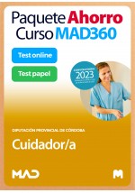 Paquete Ahorro Curso MAD360 + Test PAPEL y ONLINE Cuidador/a
