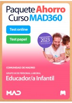 Paquete Ahorro Curso MAD360 + Test PAPEL y ONLINE Educador/a Infantil Grupo III