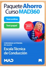 Paquete Ahorro Curso MAD360 + Test PAPEL y ONLINE Escala Técnica de Conducción