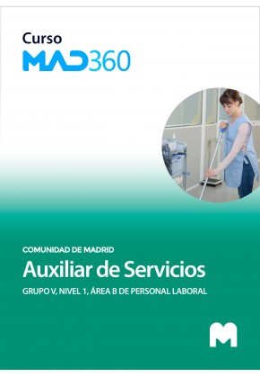 Curso MAD360 Personal Auxiliar de Servicios (Grupo V, Nivel 1, Área B) de la Comunidad de Madrid con test en papel
