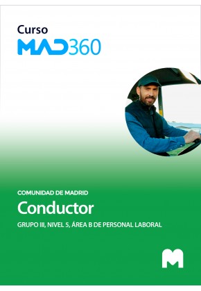 Curso MAD360 Conductor (Grupo III, Nivel 5, Área B de Personal Laboral) de la Comunidad de Madrid con test en papel