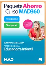 Paquete Ahorro Curso MAD360 + Test PAPEL y ONLINE Educador/a Infantil (Personal Laboral)