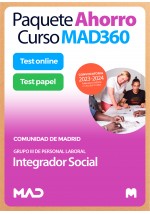 Paquete Ahorro Curso MAD360 + Test PAPEL y ONLINE Integrador Social (Grupo III)