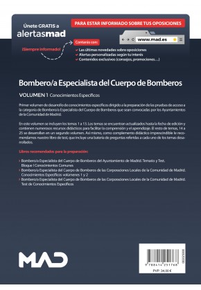 Bombero/a Especialista del Cuerpo de Bomberos