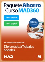 Paquete Ahorro Curso MAD360 + Test PAPEL y ONLINE Diplomado/a Trabajos Sociales
