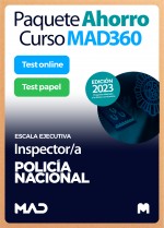 Paquete Ahorro Curso MAD360 + Test PAPEL y ONLINE Inspector/a Policía Nacional
