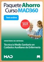 Paquete Ahorro Curso MAD360 + Test PAPEL y ONLINE Técnico/a Medio Sanitario Cuidados Auxiliares de Enfermería