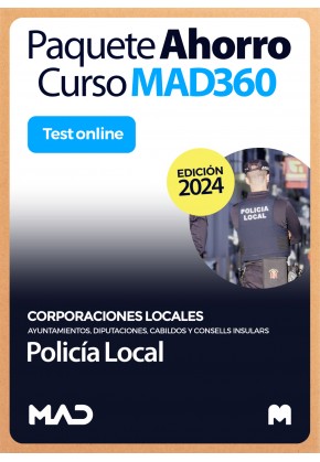 Paquete Ahorro Curso MAD360 + Test  ONLINE Policía Local