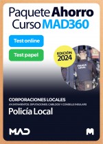 Paquete Ahorro Curso MAD360 + Test PAPEL y ONLINE Policía Local
