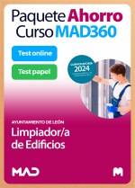 Paquete Ahorro Curso MAD360 + Test PAPEL y ONLINE Limpiador/a de Edificios