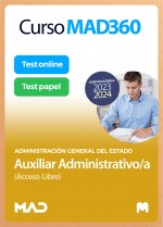 Paquete Ahorro Curso MAD360 + Test PAPEL y ONLINE Auxiliar Administrativo/a (acceso libre)