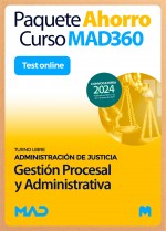 Paquete Ahorro Curso MAD360 + Test ONLINE Cuerpo de Gestión Procesal y Administrativa (turno libre)